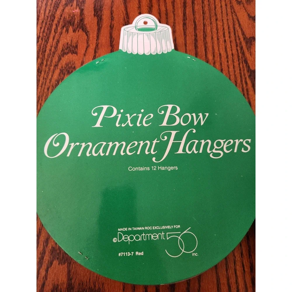 Lot 2 Dept 56 Pixie‎ Bow Ornament Hangers Christmas Gold And Red VTG 24 Hangers